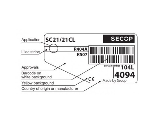 Компрессор Secop SC 21 CL (R-404) (W при -23.3° 906Вт) низкотемпературный