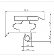 Уплотнитель холодильника 570x655мм Профиль Ин-паз