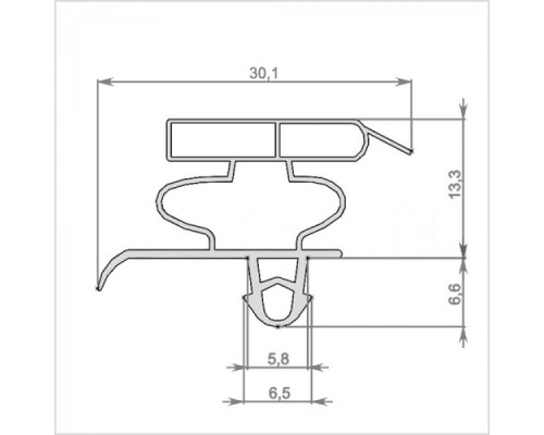Уплотнитель холодильника 570x655мм Профиль Ин-паз