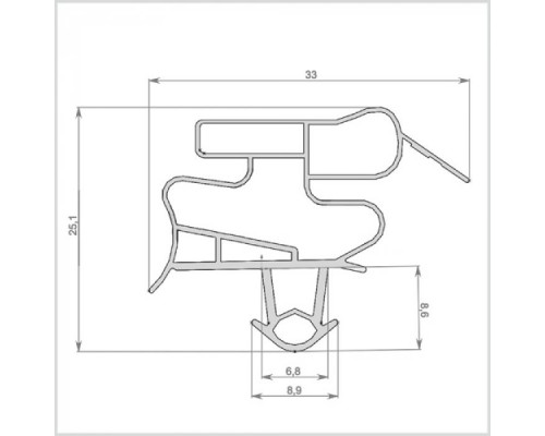 Уплотнитель холодильника 570x805мм Профиль BR