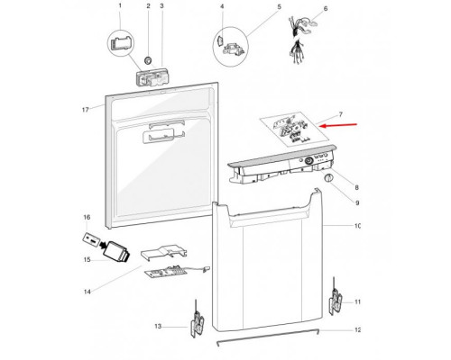 Модуль индикации Indesit Ariston 275075 Interface with knob + led