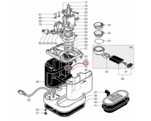 Сеточка Ø51,5 мм для Saeco Gaggia Baby 1081022