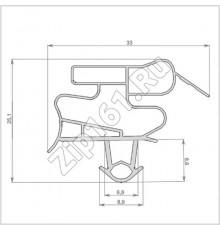 Уплотнитель холодильника 565x890мм Профиль BR