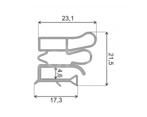 Уплотнитель 520х1020 Zanussi 520х1020 профиль ПС