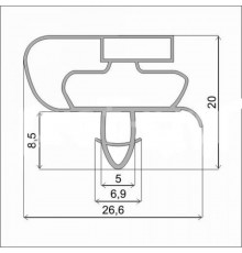 Уплотнитель 680x1520 мм для холодильника Профиль Атлант ПАЗ