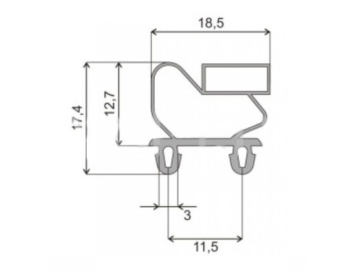 Уплотнитель двери 1545x655 мм холодильника профиль ПР
