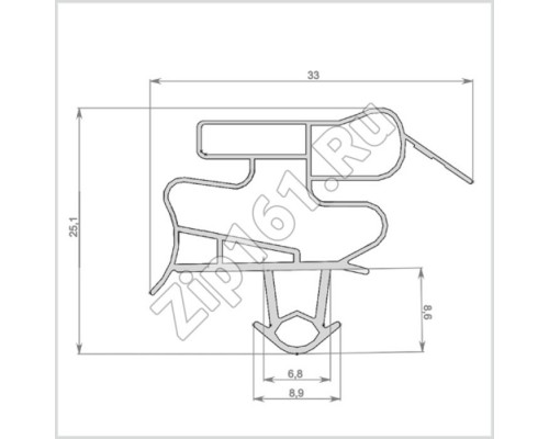 Уплотнитель холодильника 565x650мм Профиль BR