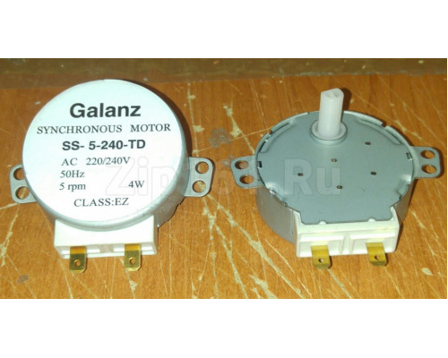 Мотор вращения поддона СВЧ Galanz 220/240V, 5RPM 4W H=12mm пластиковый шток Мотор вращения поддона СВЧ Galanz 220/240V, 5RPM 4W H=12mm пластиковый шток