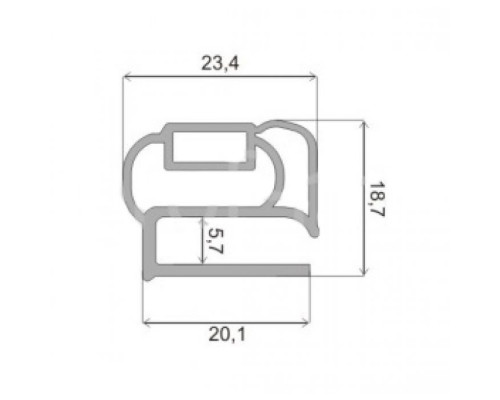 Уплотнитель холодильника (550x420мм) профиль P2