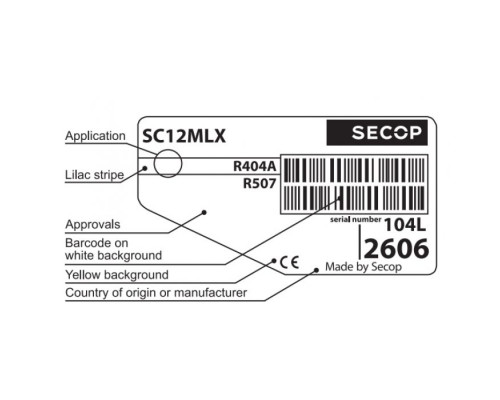 Компрессор Secop SC 12 MLX (R-404) (W при +7,2° 1847Вт) среднетемпературный в коробке