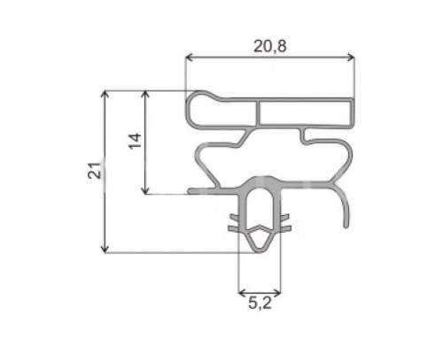 Уплотнитель холодильника Beko 520x1025, профиль ОМ