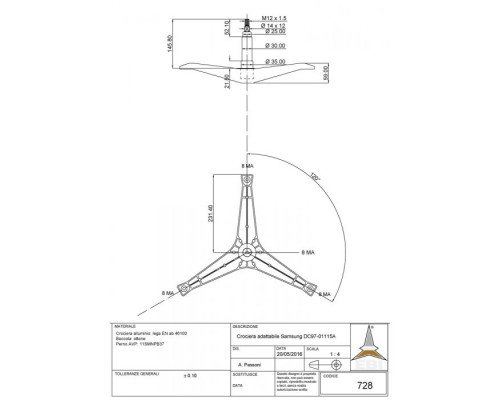 Крестовина барабана cod728 DC97-01115A