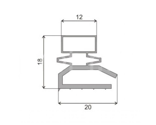 Уплотнитель двери холодильника 580x1050mm Профиль Р1