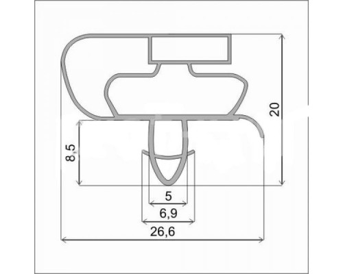 Уплотнитель холодильника 995x560мм Профиль Атлант ПАЗ