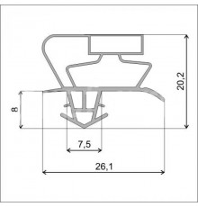 Уплотнитель холодильника 650x1120мм Профиль Skycold