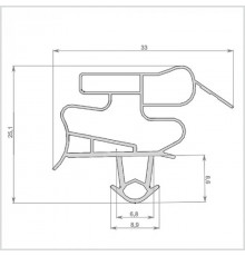 Уплотнитель холодильника 520x695мм Профиль BR