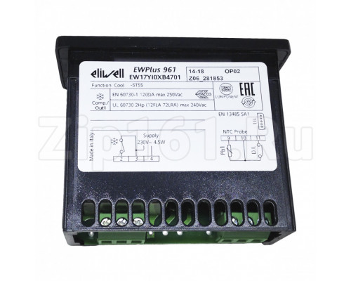 Программируемый контроллер Eliwell EW Plus 961 2Hp NTC 230Vac, 70х63х28мм Программируемый контроллер Eliwell EW Plus 961 2Hp NTC 230Vac, 70х63х28мм