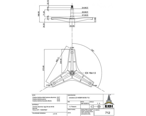 Крестовина барабана стиральной машины , 4434ER1001B-4434ER1003G