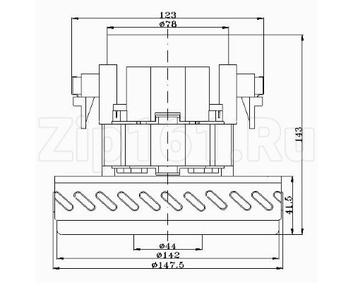 Мотор пылесоса моющий HWX-B-2 1200W, H-146, D-145 Мотор пылесоса моющий HWX-B-2 1200W, H-146, D-145