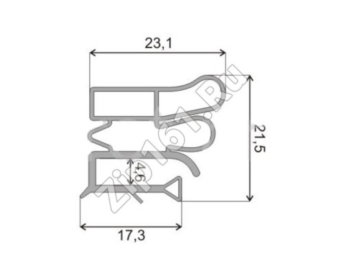 Уплотнитель холодильника 580x290мм профиль ПС