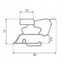 Уплотнитель холодильника 1010x510 мм, профиль СТ