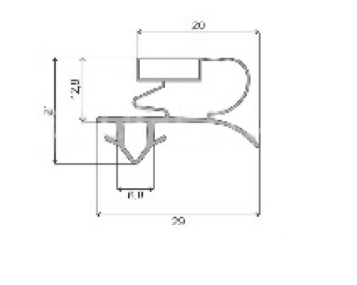 Уплотнитель 660х1016 холодильника Whirlpool Вид профиля ЕК