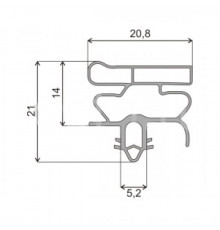 Уплотнитель холодильника 520x1020, профиль ОМ