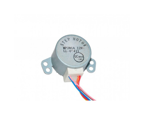 Поворотный шаговый мотор (двигатель жалюзи) кондиционера 12V MP28GA LL-07411 Вал (Н-9 мм, D-5 мм)