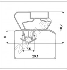 Уплотнитель холодильника 520x730мм Профиль Skycold