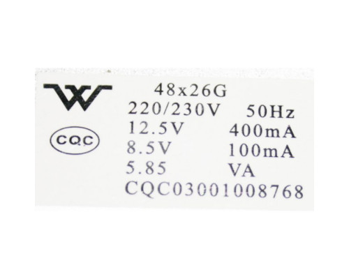 Трансформатор кондиционера 48x26G 220/230V 50Hz 12.5v-400mA 8.5V-100mA 5.85-VA