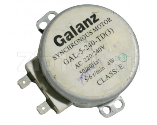Мотор вращения тарелки СВЧ Galanz GAL-5-240-TD(3) 220-240V 4W 50/60Hz 5/6r/min