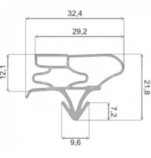 Уплотнитель холодильника (1030x560 мм) профиль