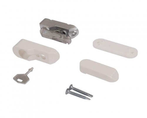 Блокиратор открывания окна INTERNIKA флажковый с ключом белый RAL 9016