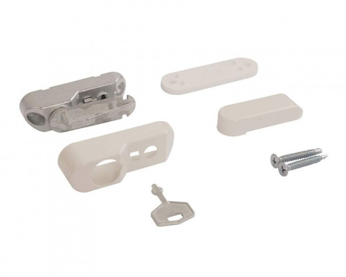 Блокиратор открывания окна INTERNIKA флажковый с ключом белый RAL 9016