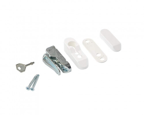 Блокиратор открывания окна INTERNIKA флажковый с ключом белый RAL 9016 (ZIP пакет)