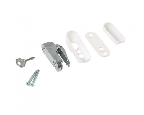 Блокиратор открывания окна INTERNIKA флажковый с ключом белый RAL 9016 (ZIP пакет)