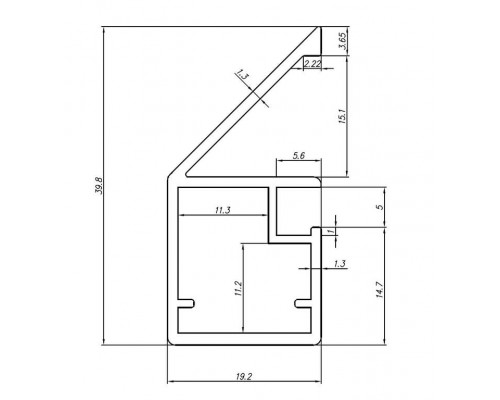 FIRMAX Профиль 21/19 c ручкой, для фасадов, L-5800 мм, светлое золото браш