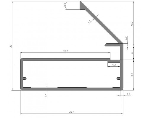 FIRMAX Профиль 45/9 c ручкой, для фасадов, L-5800 мм, светлое золото FIRMAX Профиль 45/9 c ручкой, для фасадов, L-5800 мм, светлое золото
