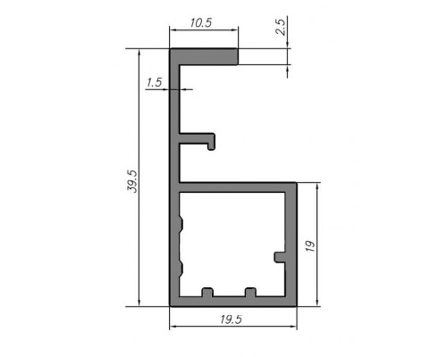 FIRMAX Профиль для фасадов 26/19 с ручкой, под скрытую петлю, L-5800 мм, светлое золото браш