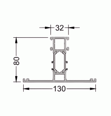 Импост ALUMARK скрытой створки симметричный 130/32 мм 6м неокрас