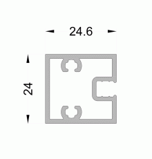 Импост антимоскитной створки 24*24.6 6м неокрашенная
