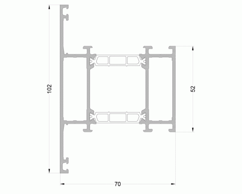 Импост оконно-дверной ALUMARK 102 /52 мм Белый RAL9016 Импост оконно-дверной ALUMARK 102 /52 мм Белый RAL9016