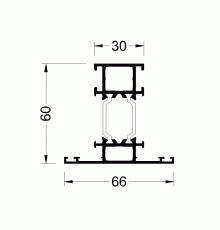 Импост оконно-дверной ALUMARK 66/30 мм 6м RAL9016