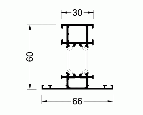 Импост оконно-дверной ALUMARK 66/30 мм 6м RAL9016
