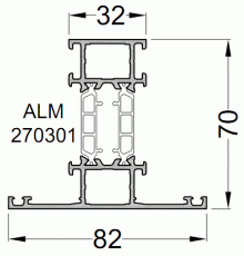 Импост оконно-дверной ALUMARK 82 /32 мм 6м Белый RAL9016