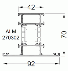 Импост оконно-дверной ALUMARK 92 /42 мм 6м Белый RAL9016