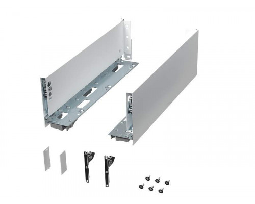 Комплект боковин ALPHALUX высота 133,5мм (medium), длина 350 мм (L/R, крепления фасада, заглушки) для ящика CRYSTAL, белый