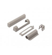 Комплект накладок для нижней и верхней петли на коробке ПВХ, серебро RAL9022