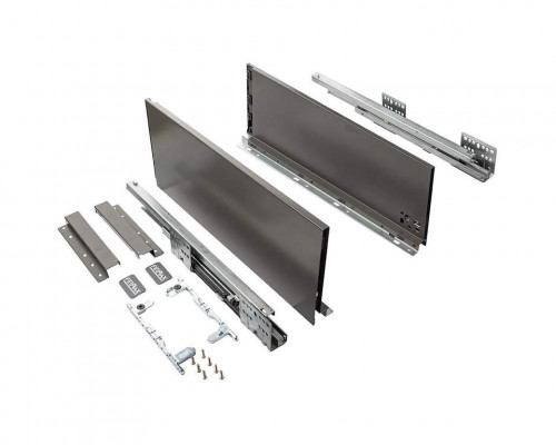 Комплект ящика Firmax Smartline, длина 400 мм, высота 199 мм, Push-to-Open, серый Комплект ящика Firmax Smartline, длина 400 мм, высота 199 мм, Push-to-Open, серый
