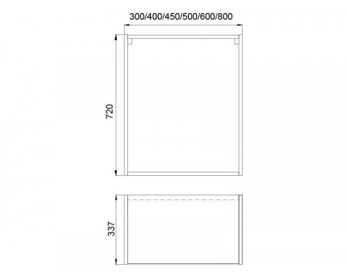 Корпус навесной 80*34*72, 1 полка